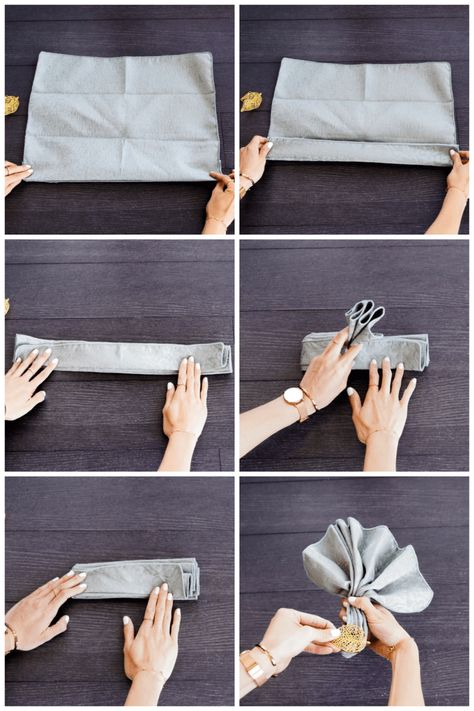 Wedding Napkin Folds, Napkin Ring Folding, Wedding Napkin Folding, Beautiful Napkin Folding, Napkin Folding Tutorial, Fancy Napkin Folding, Christmas Napkin Folding, Easy Napkin Folding, Cloth Napkin Folding