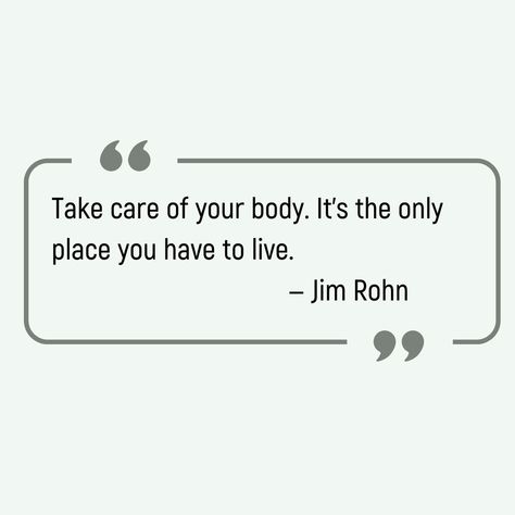 🌟 Take care of your body. It's the only place you have to live. — Jim Rohn 💪 Your body is your lifelong home, so treat it with love and respect! Embrace healthy habits like nourishing your body with wholesome foods, staying active, and prioritizing rest. Small changes can lead to big transformations—give yourself the care you deserve! Remember, you only get one body in this life, so make it a place you're proud to call home. 💖 #HealthyLiving #SelfCare #WellnessJourney #MindBodySpirit #sa... Staying Active, Take Care Of Your Body, Jim Rohn, Mind Body Spirit, Small Changes, Stay Active, Love And Respect, Wholesome Food, Care About You