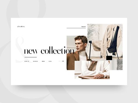 Zara New Collection re-design unique site shop minimal logancee inspiration fashion ecommerce creative clean New Collection Poster Fashion, New Collection Poster, New Collections Poster, Lookbook Layout, Poster Graphic Design, Banner Design Layout, Graphic Design Ideas, Modern Website Design, Creative Website Design