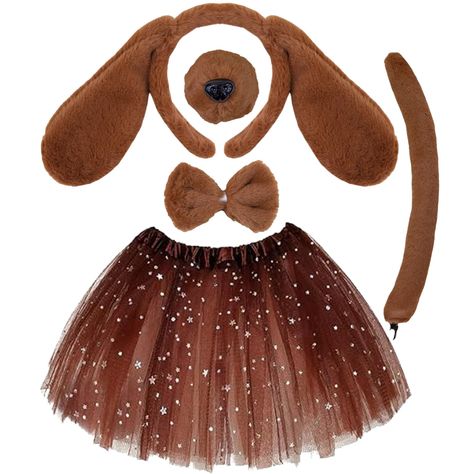 PRICES MAY VARY. 🐶🐶ABUNDANT PUPPY DOG KIT: You can get 5 pieces of puppy dog costume kits - includes 1 x puppy dog ears headband + 1 x puppy dog nose + 1 x puppy dog tail + 1 x bowtie + 1 x brown tutu skirt with star; Abundant puppy dog costume kit and realistic lion design would satisfy the multiple cosplay demands for your kids, dressing up as a lion at Halloween party, Jungle Safari party, animal themed party, and becoming the most shining star at the party! 🐶🐶PERFECT GIFT FOR KIDS: You c Toddler Puppy Costume Diy, Diy Puppy Costume For Kids, Diy Dog Costume For Kids, Kids Dog Costume, Toddler Dog Costume, Puppy Costume For Kids, Dog Costumes For Kids, Dachshund Costume, Dog Cosplay