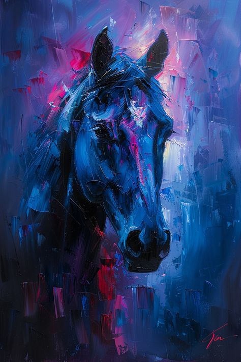 Lost in the colors. A splash of color on a canvas. #oilpainting #art #painting #artwork #fineart #canvas Painting Of A Painting, Horses Painting On Canvas, Wild Horse Painting, Horse Abstract Painting, Horse Portrait Painting, Horse Paintings Acrylic, Horse Watercolor Painting, Horses Artwork, Watercolor Horse Painting