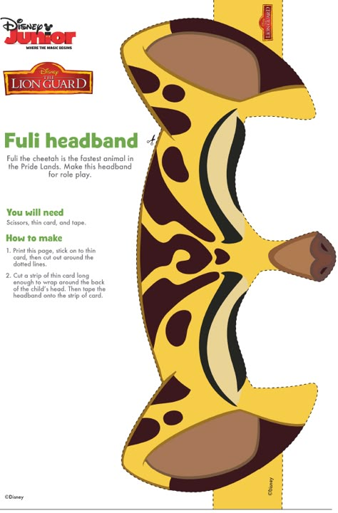 http://disneyjunior.disney.co.uk/the-lion-guard/makes/fuli-headband Lion Guard Party Ideas, Lion Guard Birthday Party Ideas, Lion Guard Fuli, Lion Guard Birthday Party, Lion Guard Party, Lion King Birthday Party Ideas, Lion Guard Birthday, Disney Lion Guard, History Teaching Resources