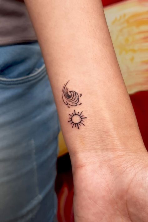 Sun Semicolon Tattoo, Symbols For Freedom, Flower And Semicolon Tattoo, Small Tattoo Symbols, Semi Colon Tattoo Ideas, Semi Colon Tattoos, Soulmate Tattoos, Pastry Tattoo, Tattoo Semicolon