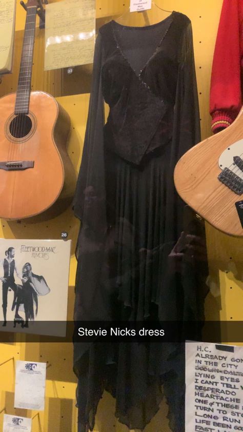 Fleetwood Mac Dress, Stevie Nicks Black Dress, Stevie Nicks Prom Dress, Steve Nicks Style, Stevie Nicks Iconic Outfits, Fleetwood Mac Outfit Ideas, Stevie Nicks Style Outfits, Stevie Nicks Fashion, Stevie Nicks Concert Outfit Ideas