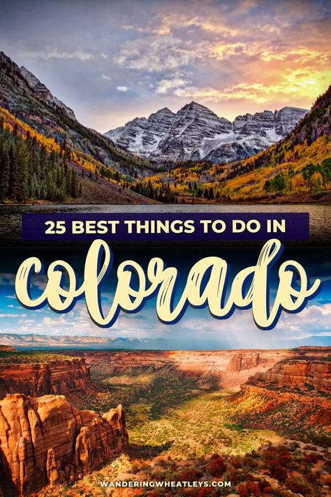 Planning a Colorado vacation? Click here to discover the 25 Top Things To Do in Colorado including awesome attractions in Colorado, dreamy places to visit, top Colorado hikes, and more! I what to do in Colorado I places to go in Colorado I USA travel I places to hike in Colorado I places to visit in Colorado I Colorado attractions I Colorado parks I attractions in Colorado I activities in Colorado I places to stay in Colorado I where to eat in Colorado I parks in Coloraod I #USA #Colorado Colorado Itinerary, Colorado Bucket List, Aesthetic Colorado, Colorado Activities, Colorado Aesthetic, Colorado Attractions, Colorado Hikes, Things To Do In Colorado, Colorado National Monument