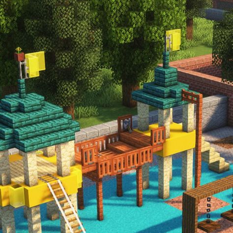 Mincraft Idea Playground, Minecraft Daycare Build, Playground Minecraft, Minecraft Playground Ideas, Park In Minecraft, Minecraft City Park, Park Minecraft, Minecraft Playground, Minecraft Interior