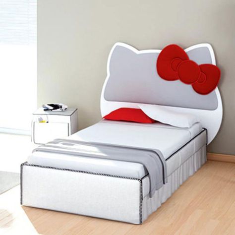 Hello Kitty bed! :) Hello Kitty Bedroom Furniture, Hello Kitty Furniture, Pets Wallpaper, Hello Kitty Bedroom, Hello Kitty Bed, Bedroom Beds, Hello Kitty House, Hello Kitty Rooms, Charmmy Kitty