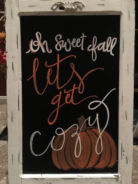 Fall Chalkboard for Boutique Fall Chalkboard Signs Sayings, Happy Fall Y'all Chalkboard, Fall Chalkboard Signs Retail, Fall Chalkboard Sayings, Fall Sandwich Board Ideas, Cute Fall Chalkboard Ideas, Fall Boutique Chalkboard Ideas, Fall Chalkboard Art Autumn, Chalk Boarder Designs Fall