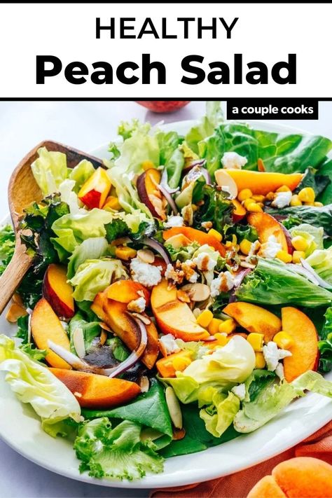 Peach Salad Recipe, Salad Station, Peach Salad Recipes, Recipes Side Dishes, Winter Salad Recipes, A Couple Cooks, Grilled Corn Salad, Salad Diet, Peach Recipes