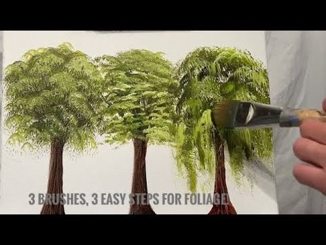 (8) Top 3 Brushes for Trees 🌳 Easiest way to paint!! - YouTube Georgia Gothic, Dry Brush Painting, Arts Paint, Mad Design, Gallery Interior, Oil Painting Pictures, Fall Canvas Painting, Youtube Ideas, Gatsby Art