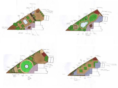 Garden ideas Triangle Shaped Garden Ideas, Small Triangular Garden Ideas, Triangle Garden Design, Triangle Garden Ideas, Triangular Landscape Architecture, Triangular Garden Design, Triangle Yard, Small Triangle Garden Ideas, Triangle Landscape Design Plan