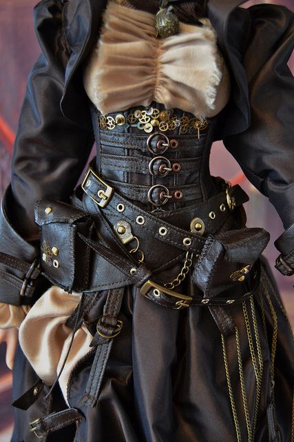 Steampunk outfit for bjd, by NikaNika.(soom Super Gem, SD, Iplehouse SiD, EiD) | Flickr - Photo Sharing! Gothic Style Fashion, Steampunk Mode, Mode Steampunk, Steampunk Aesthetic, Fest Outfits, Old Fashion Dresses, Steampunk Costume, Steampunk Clothing, Gothic Style