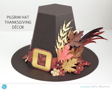 Pilgrim Hat Thanksgiving Decor - Finding Time To Create Pilgrim Crafts, Paper Centerpieces, Thanksgiving Hat, Hat Decor, Thanksgiving Paper, Thanksgiving Pilgrims, Pilgrim Hat, Thanksgiving Projects, Origami And Quilling