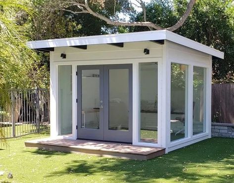 Backyard Nail Salon, Outdoor Office Shed, Backyard Room, Backyard Art Studio, Backyard Office Shed, Tiny Guest House, Sheds Ideas Backyard, Backyard Cabin, Backyard Guest Houses