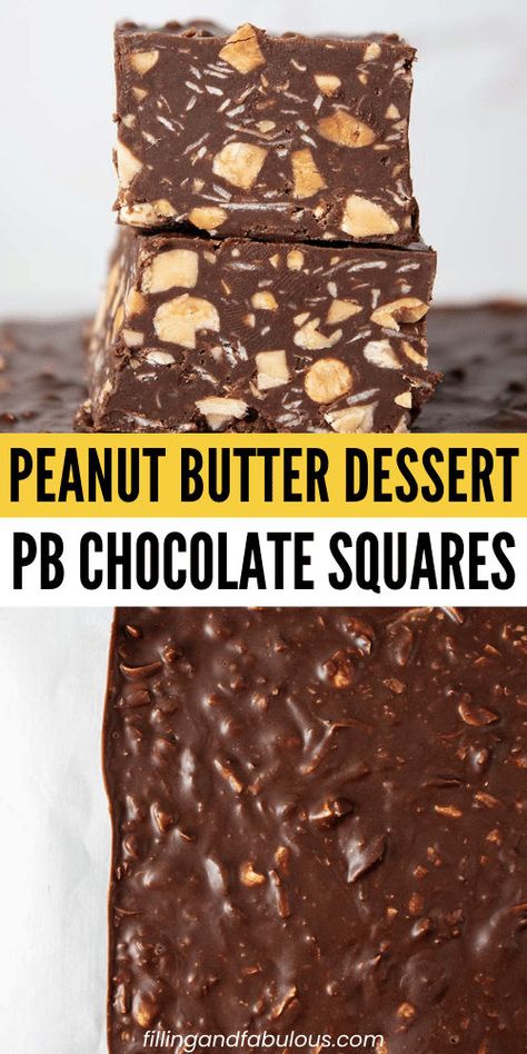 Do you love all things peanut butter desserts? If so, you'll love these yummy and easy Peanut Butter Chocolate Squares! This no bake peanut butter dessert is a dream for peanut butter lovers. This peanut butter chocolate dessert is so good, you'll have it on repeat! Peanut Butter Crunch Bars, Dessert Peanut Butter, Easy Peanut Butter Pie, Peanut Butter Dessert, Butter Desserts, Butter Crunch, Crunch Bars, Peanut Butter Crunch, Chocolate Candy Recipes