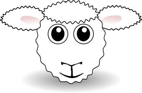 Funny Sheep Face White Cartoon Sheep Template, Printable Butterflies, Animal Masks For Kids, Sheep Drawing, Sheep Face, Funny Sheep, Sheep Crafts, Face Template, White Cartoon