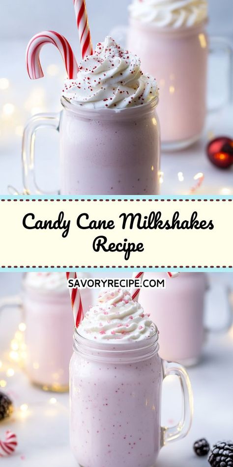 Looking for a fun and festive drink to brighten your holidays? The Candy Cane Milkshake is a perfect blend of sweetness and nostalgia that everyone will adore. Keep this recipe handy for your next holiday party or cozy night in! Save it now for the ultimate candy drink experience! Easy Candy, Savory Recipe, Milkshake Recipe, Candy Drinks, Milkshake Recipes, Festive Drinks, Festive Treats, Best Candy, Cozy Night