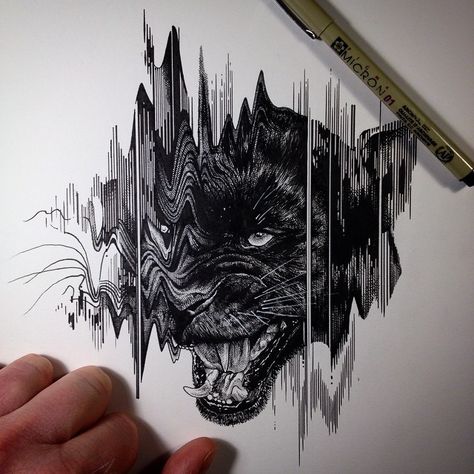 Little glitch drawing from today. Gotta add some text tmorow…. #pen #penandink #art #artist #glitch #glitchart #panther #cat #illustration #illustrator #pauljackson #drawing #pigmamicron #micron Black Panther Tattoo, Paul Jackson, Art Shed, Tiger Artwork, Panther Tattoo, Lion Head Tattoos, A Level Art Sketchbook, Florida Style, Jackson's Art