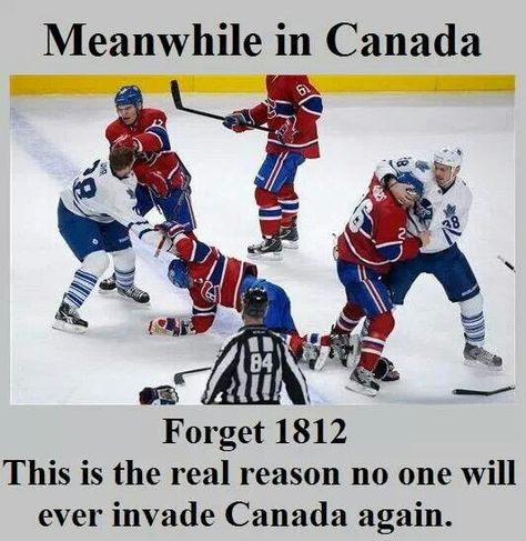 Don't mess with us Canadians! Canada Humor, Hockey Jokes, Canada Memes, Hockey Players Funny, Canadian Humor, Meanwhile In Canada, Asthma Attack, Canadian Things, Funny Hockey