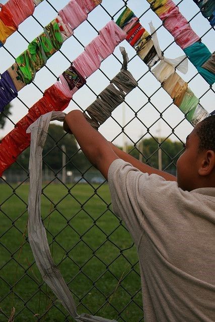 Six Fun and Funky Ways to Transform your Chain Link Fencing | Warefence Fence Weaving, Fence Fabric, Fence Art, Outdoor Classroom, Chain Link Fence, School Garden, Outdoor Learning, Collaborative Art, Room Storage