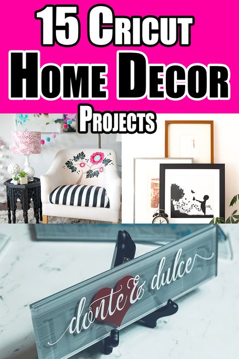 Here are a handful of DIY Home Decor Ideas that use the Cricut machine to create. From coasters to wall art and all things in between. #cricut #crafting #project #easy #homedecor #ideas #DIY #howtomake #CricutMachine Cricut Home Decor Ideas, Cricut Home Decor Projects, Clocks Wall Decor, Cricut Home Decor, Home Decor Cricut, Cricut Home, Diy Home Decor Ideas, Cricut Projects Beginner, Cricut Craft Room