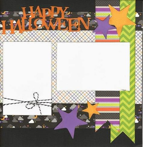 Cottage Kits, Fall Scrapbook Layouts, Scrapbook Design Layout, Halloween Layout, Holiday Scrapbook, Disney Scrapbooking Layouts, Halloween Scrapbook, Scrapbook Layout Sketches, Fall Scrapbook