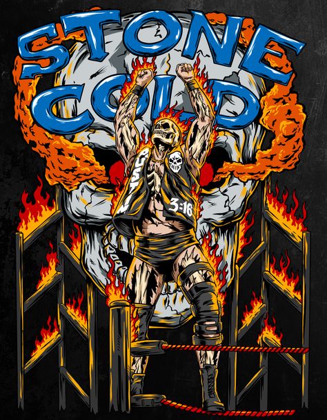 Stone Cold Steve Austin T-shirt :: Behance Wwe Drawings, Wwe Aesthetic, Wwe Art, Metal Posters Art, Wwe The Rock, 2023 Poster, Wrestling Posters, Stone Cold Steve Austin, Wwe Pictures