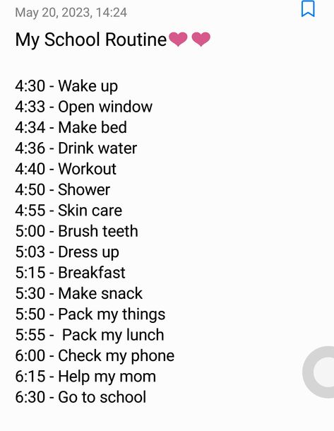 4:30 Am Morning Routine, Morning Routine For School, Am Morning Routine, 7th Grade Tips, Routine School, School Routine For Teens, Morning Routine School, School Morning, School Routine