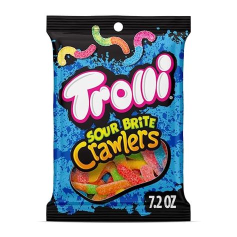 Trolli Sour Brite Crawlers, Trolli Gummies, Trolli Gummy Worms, Starburst Minis, Sour Candies, Sour Gummy Worms, Paper Squishy, Classic Candy, Gummy Worms