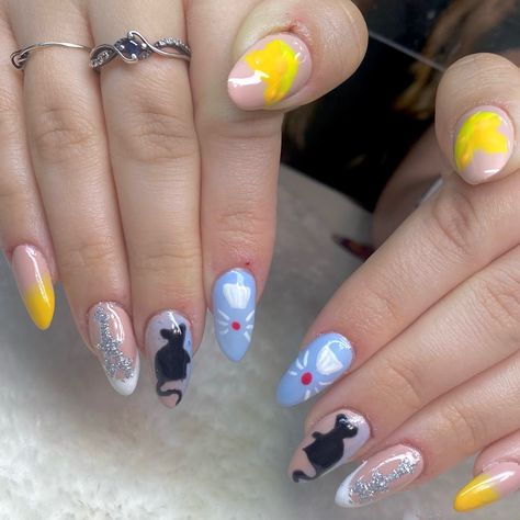 @knights.nails on ig! orlando area Remy Ratatouille Nails, Ratatouille Nails, Disney Nails, Nails Nail, Swag Nails, Halloween Outfits, Knights, Nail Ideas, Nail Inspo