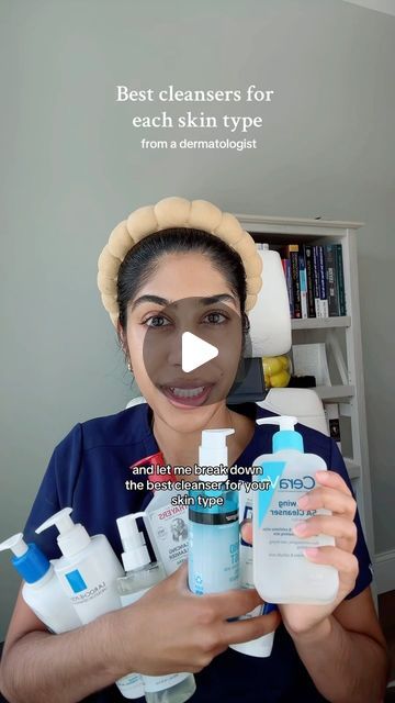 Dr. Neera Nathan on Instagram: "Comment “CLEANSER” below and I will send you a list of the best budget friendly, dermatologist recommended facial cleansers for each skin type. #cleanser #facialcleanser #dermatologist #fyp  For oily skin - @neutrogena Hydroboost Hydrating Gel Cleanser   For hyperpigmentation or dark spots - @thayers pH Balancing Daily Cleanser  For dry skin or eczema - @larocheposayusa Toleriane Hydrating Gentle Facial Cleanser  For dull skin/textured skin- @cerave Face Renewing SA Cleanser  For acne - @panoxyl 4% (for sensitive skin) or 10% foaming wash" Facial Care For Sensitive Skin, How To Use Cerave Products, Best Facial Cleanser For Acne, Best Face Cleanser For Dry Skin, Skincare For Acne And Dry Skin, Best Face Wash For Sensitive Skin, Good Exfoliator For Face Skin Care, Best Face Products For Dry Skin, Cerave Cleanser For Dry Skin