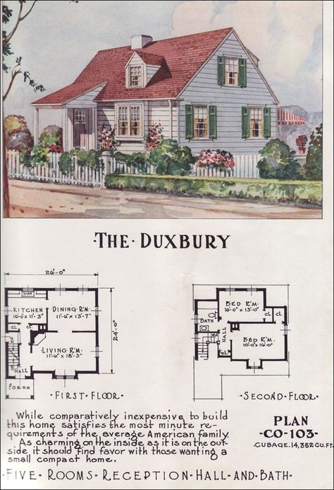 Mid Century Cottage, Minimal Traditional, Vintage Floor Plans, Sims Inspiration, 1950s House, Vintage House Plans, Vintage Architecture, Sims House Plans, Casas Coloniales