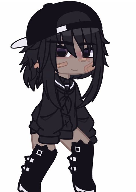 Pfp Icons Y2k Black, Tomboy Gacha Club Outfits, Gacha Club Outfit Tomboy, Gacha Tomboy Outfits, Gacha Grunge Outfits, Grunge Outfits Girl, Outfit Ideas Tomboy, Gachalife Girl Outfits, Outfit Ideas Grunge