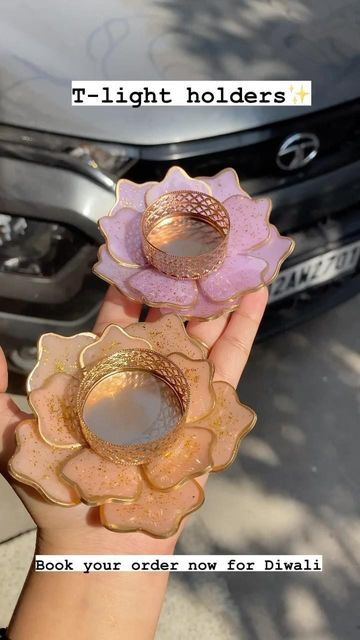 Resin Candle Holder Tea Lights, Resin Tealight Holder, Resin Tea Light Holder, T Light Holders Diy, Resin Arts, Best Friend Images, Abstract Art Projects, Pooja Thali, Resin Work