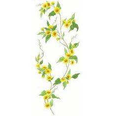 Yellow Jasmine Flower, Yellow Flower Tattoos, Jasmine Drawing, Yellow Jasmine, Jasmine Tattoo, Flower Vine Tattoos, Yellow Tattoo, Vine Drawing, Jasmine Vine