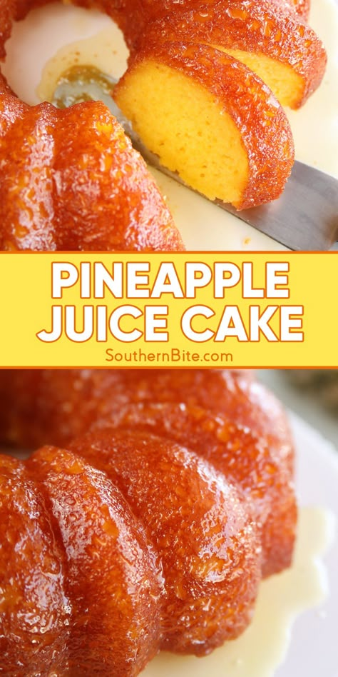 Pineapple Juice Cake, Yellow Cake Mix Recipes, Boxed Cake Mixes Recipes, Pineapple Dessert Recipes, Pineapple Desserts, Pineapple Recipes, Pineapple Cake, Bundt Cakes Recipes, Think Food