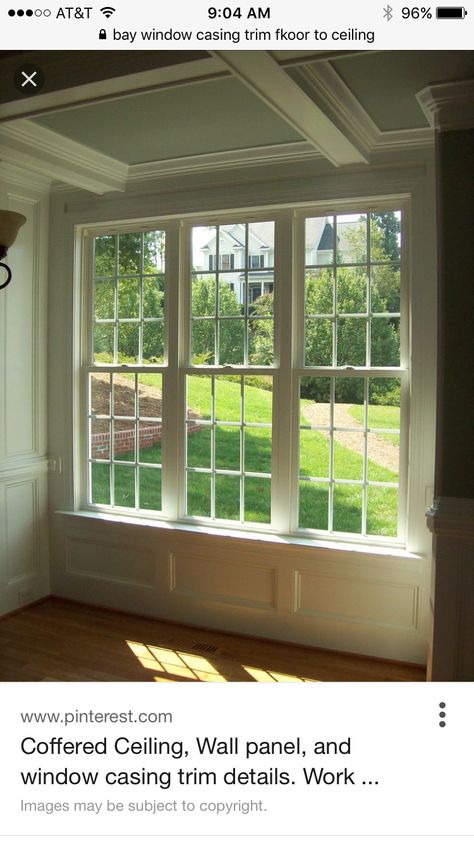 Three Windows In A Row, Long Narrow Windows, Divided Light Windows, Paneled Windows, Interior Door Trim Ideas, 3 Panel Window, Model Jendela, Large Windows Living Room, Paned Windows