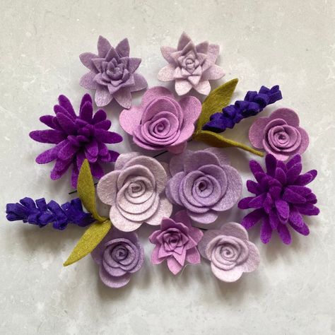 Excited to share the latest addition to my #etsy shop: Lilac Colour Violet, Velvet Purple, Felt Flowers Diy, Sage Leaves, Chrysanthemum Flower, Rose Leaves, Felt Flower, Wooden Plaques, Gifts For Teachers