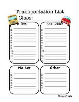 This is the best transportation list! Transportation list includes: Bus Walker Car Rider Other... Transportation Form, Transportation Chart, Classroom Management Preschool, Car Rider, Teacher Files, Classroom Management Elementary, High School Activities, Kid Coloring Page, Free Teacher