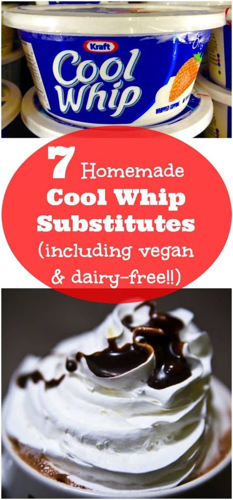 Dairy Free Cool Whip, Vegan Cool Whip, Homemade Cool Whip, Recipes With Cool Whip, Cool Whip Frosting, Dairy Snacks, Yogurt Parfaits, Dairy Free Options, What To Use