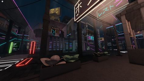 Bloxburg Futuristic, City Bloxburg, Welcome To Bloxburg, Bloxburg Town, Neon Cyberpunk, Cyberpunk Aesthetic, Cyberpunk City, Alien Worlds, Futuristic City