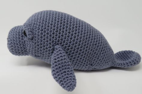 free manatee crochet pattern amigurumi | Hooked by Kati Manatee Crochet Pattern, Crochet Figures, Birthday Crochet, Crochet Hack, Yarn Accessories, Sewing Stuffed Animals, Easy Crochet Projects, Crochet Hook Set, Crochet Pattern Amigurumi