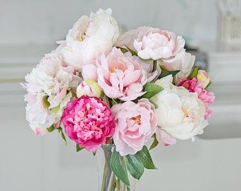 Silk arrangement | Etsy Peonies Arrangement, Peony Centerpiece, Peonies Centerpiece, Pink Flower Arrangements, Pink Centerpieces, Centerpiece Flower, Peony Arrangement, Garden Centerpiece, Peonies And Hydrangeas