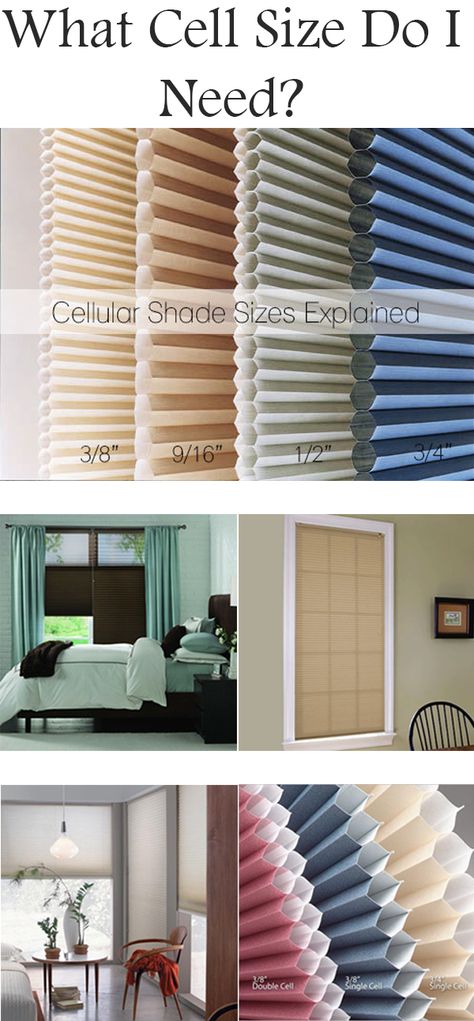 f you’ve ever shopped for honeycomb or cellular shades you know that these window coverings come in myriad sizes.  The fractional measurements included with each product represent the size of the cell created by the two pieces of fabric. With cell sizes varying by a fraction of an inch, it can be hard to know which one is right for your window, and what difference these measurements make in the first place. Best Cellular Shades, Paper Shades For Windows, Cellular Blinds Living Room, Honeycomb Shades Living Room, Honeycomb Shades Bedroom, Honeycomb Window Shades, Honeycomb Blinds For Windows, Cellular Shades Living Room, Cellular Shades With Curtains