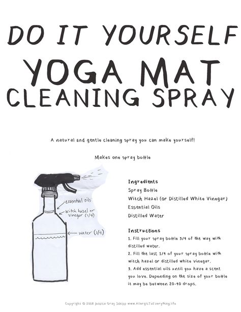 Clean Yoga Mat, Yoga Mat Spray, Yoga Mat Cleaner, Natural Cleaning Products Diy, Diy Yoga, Cleaning Spray, Natural Diy, Yoga Tips, Yoga Videos