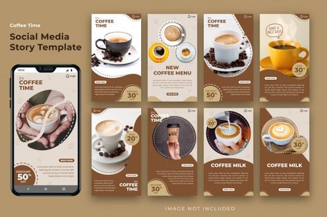 Coffee Social Media, Coffee Social, Theme Instagram, Cafe Menu Design, Standee Design, Instagram Stories Template, Coffee Shop Menu, Mobile App Design Inspiration, Coffee Instagram