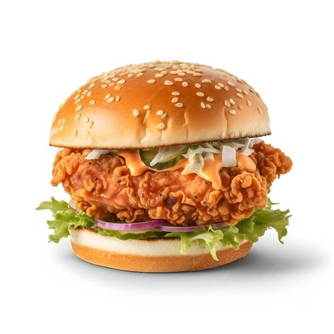 Burger Images, Big Burgers, Menu Online, Chicken And Vegetables, Meals For One, Chicken Burgers, Pulled Pork, Chicken Recipes, White Background