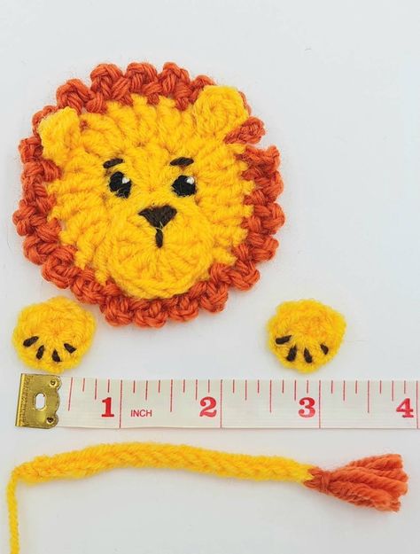 Crochet Lion, Applique, Safari Animals, Crochet Animals, Woodland Creatures, Animal Motifs, Hat Applique, Sewn on Applique, Kids Clothing - Etsy Australia Crochet Lion Applique, Disney Princess Crochet, Crochet Flower Pattern Free, Lion Applique, Appliques Au Crochet, Disney Crochet, Easter Applique, Crochet Applique Patterns Free, Crochet Deer