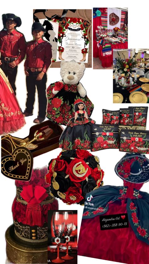 15 Themes Quinceanera, Charro Theme Quinceanera, Quinceanera Ideas Mexican, Charro Quinceanera Theme, Red Quinceanera Theme, Rustic Quinceanera, Charro Theme, Red Quinceanera Ideas, Quinceanera Red