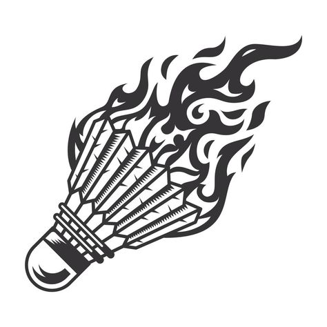 Badminton Tattoo, Badminton Logo Design, Club Graphic Design, Badminton Logo, Badminton Club, Badminton Photos, Logo Silhouette, Fire Logo, Design Logos